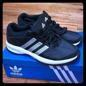 Black leather Adidas